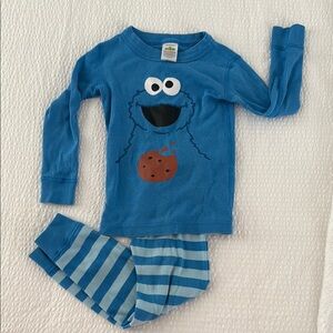 Hanna Andersson Blue Cookie Monster Pajama Set